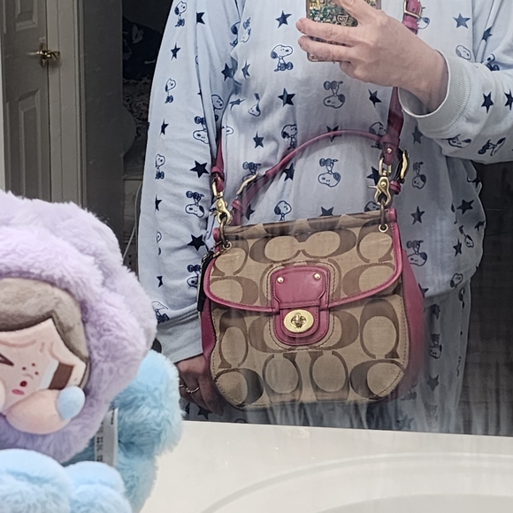 Coach Brown and Pink Signature Bag - Picture 9 of 10
